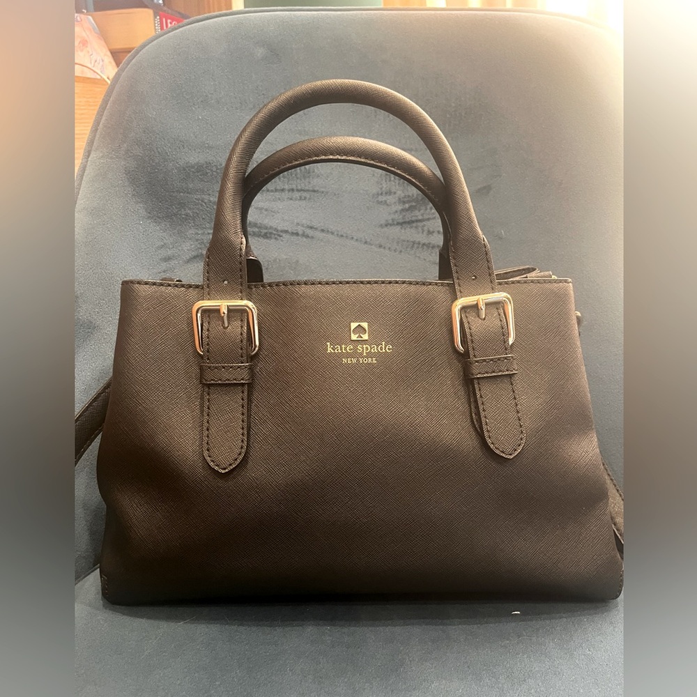 Kate Spade Black Saffiano Leather Medium Satchel
